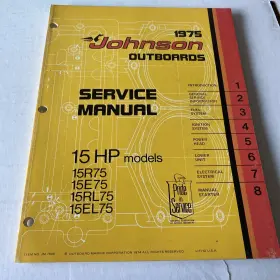 Jm-7506 15el75 1975 Johnson Outboards 15hp Model 15r75 15e75 15rl75 Manual