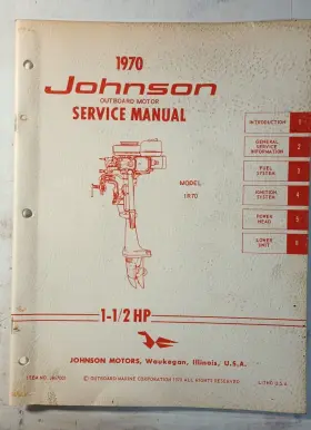 Jm-7001 1w70 Omc 1970 Johnson 2 Hp 1r70 Models Outboard Service Manual