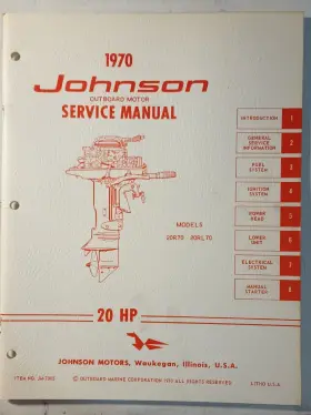 Jm-7005 20rl70 Omc 1970 Johnson 20 Hp Models Outboard Service Manual