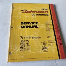 Jm-7507 25el75 1975 Johnson Outboards 25hp Model 25r75 25e75 25rl75 Manual