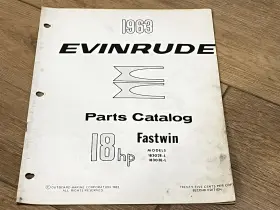 278445 1963 Evinrude 18hp Fastwin 18302l 18303l Parts Catalog/list - Used
