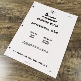 30061 30062 Pennys Foremost 6 H.p. Outboard Motor Operators Parts Manual