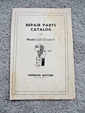 302293 1954 Omc Johnson Motors Models Qd-10 Qd-11 Outboard Parts Catalog #302293 Usa