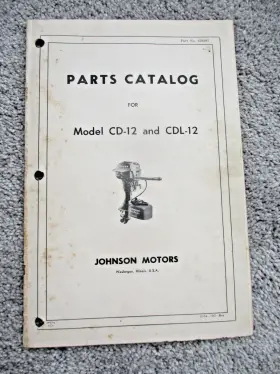 Cdl-12 376397 1954 Omc Johnson Motors Model Cd-12 Outboard Parts Catalog #376397 Usa
