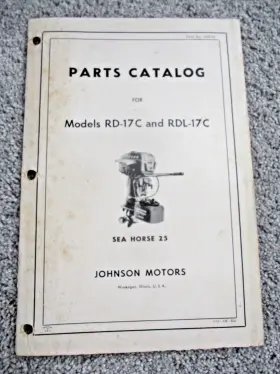 Rdl-17c 376510 1955 Omc Johnson Seahorse 25 Model Rd-17c Outboard Parts Catalog #376510