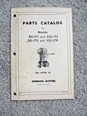 Rdl-17r 376556 1955 Omc Johnson Seahorse 25 Model Rd-17s Outboard Parts Catalog #376556