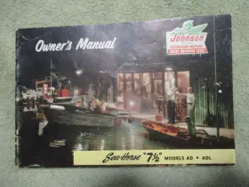 3773170 1958 Johnson Sea-horse Original Owners Manual For 7.5 Hp 377170