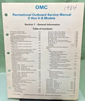 394607-1 New Genuine Omc Section One General Information Service Manual 1983