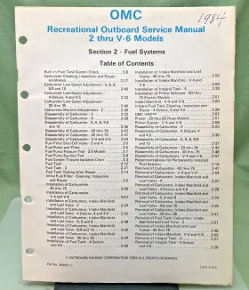 394607-2 New Genuine Omc Section Two Fuel Systems Service Manual 1983
