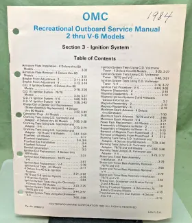 394607-3 New Genuine Omc Section Three Ignition System Service Manual 1983