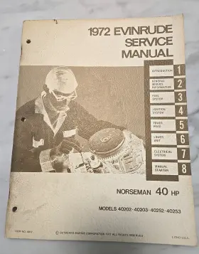 4817 4187 1972 Evinrude Service Manual Norseman 40 Hp #4817