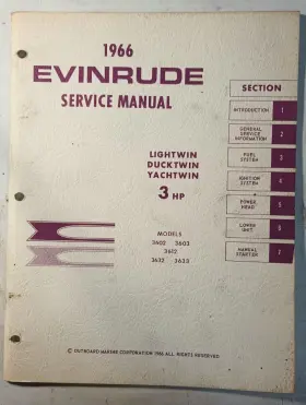 4277 1966 Evinrude 3 Hp Models Outboard Service Manual