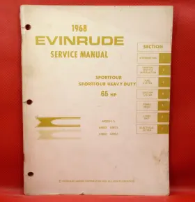 4485 1968 Evinrude Sport Four And Hd 65 Hp See Cover Photo Service Manual P/n