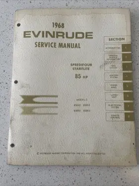 4486 1968 Evinrude Ouboard Service Manual Speedifour Starflite 85hp #4486