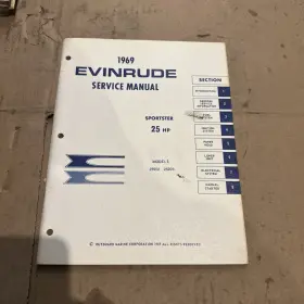 25903 4594 1969 Evinrude Service Manual Sportster 25hp Model 25902 #4594