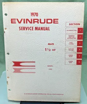 1002 4681 Genuine Evinrude Mate 1-1/2 Hp Model Service Manual 1970