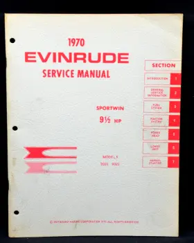 4684 1970 Evinrude Sportwin 9 1/2 Hp See Cover Photo Service Manual P/n Good