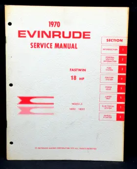 4685 1970 Evinrude Fastwin 18 Hp See Cover Photo Service Manual P/n Good