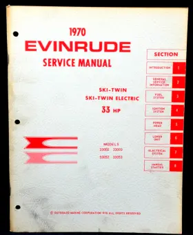 4687 1970 Evinrude Ski Twin 33hp See Cover Photo Service Manual P/n Good