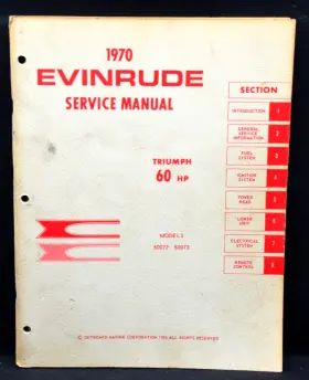 4689 1970 Evinrude Triump 60 Hp See Cover Photo Service Manual P/n Good