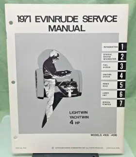 4745 New Genuine Evinrude Lightwin Yachtwin 4 Hp Service Manual 1971