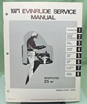4749 New Genuine Evinrude Sportster 25 Hp Service Manual 1971