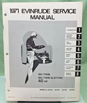 4750 New Genuine Evinrude Ski-twin/electric 40 Hp Service Manual 1971