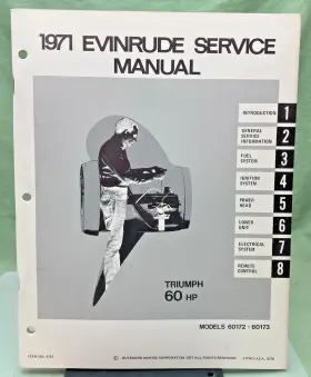 4752 New Genuine Evinrude Triumph 60 Hp Service Manual 1971