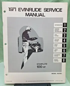 4753 New Genuine Evinrude Starflite 100 Hp Service Manual 1971