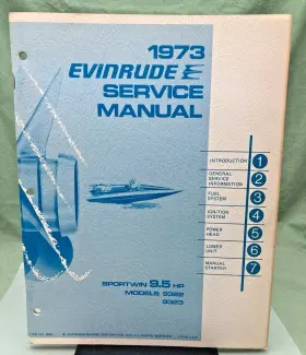 4904 New Genuine Evinrude Sportwin 9.5 Hp Service Manual 1973