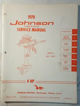 Jm-7002 4w70 Omc 1970 Johnson 4 Hp Models Outboard Service Manual