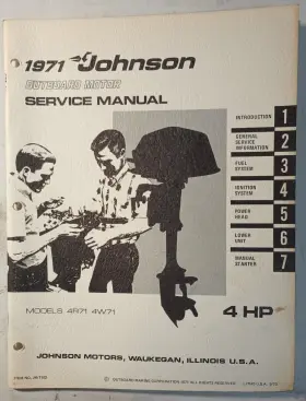 Jm-7102 4w71 Omc 1971 Johnson 4 Hp 4r71 Model Outboard Service Manual