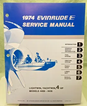 5012 New Genuine Evinrude Lightwin Yachtwin 4 Hp Service Manual 1974
