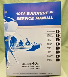 5017 New Genuine Evinrude Norseman 40 Hp Service Manual 1974