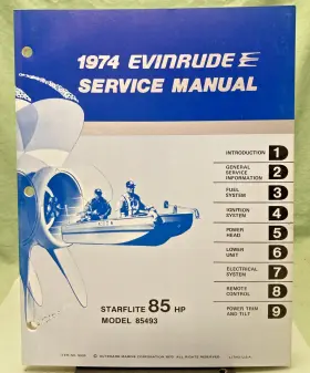 5020 New Genuine Evinrude Starflite 85 Hp Service Manual 1974
