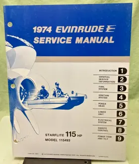5021 New Genuine Evinrude Starflite 115 Hp Service Manual 1974