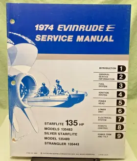 5022 New Genuine Evinrude Starflite 135 Hp Service Manual 1974