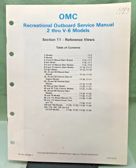 507508-11 New Genuine Omc Section Eleven Reference Views Service Manual 1985