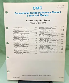 507508-3 New Genuine Evinrude Johnson Section Three Ignition System Manual 85