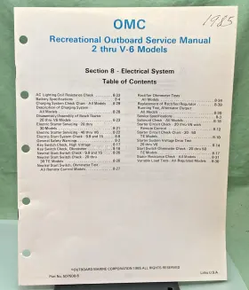507508-8 New Genuine Omc Section Eight Electrical System Service Manual 1985