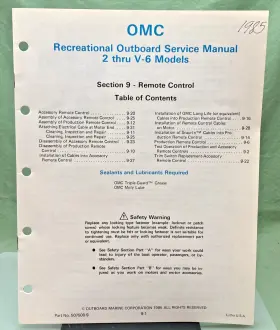 507508-9 New Genuine Omc Section Nine Remote Control Service Manual 1985