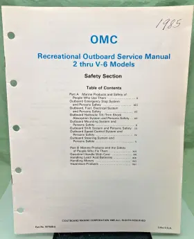 507508-s New Genuine Evinrude Johnson Safety Section Service Manual 1985
