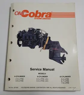 507605 1986 Omc Cobra Stern Drives Service Manual 4 6 8 Cylinders #507605 Sc White Cove