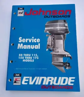 150-175 507874 Inch Es Cross V Service Manual 88-115 Johnson Evinrude P/n 1990 Oem