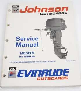 507946 1990 Omc Johnson Evinrude Outboard Service Manual Models 9.9 Thru 30 P/n