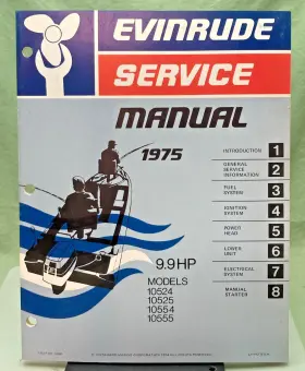 5090 New Genuine Evinrude 9.9 Hp Model Service Manual 1975