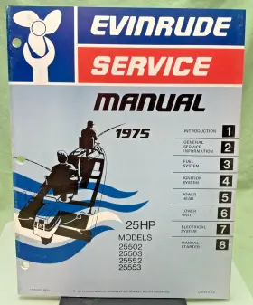 5092 New Genuine Evinrude 25 Hp Model Service Manual 1975