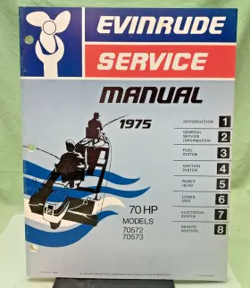 5095 New Genuine Evinrude 70 Hp Model Service Manual 1975