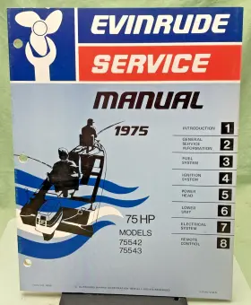 5096 New Genuine Evinrude 75 Hp Model Service Manual 1975