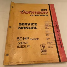 Jm-7509 50esl75 1975 Johnson Marine Outboards 50hp Model 50es75 Service Manual